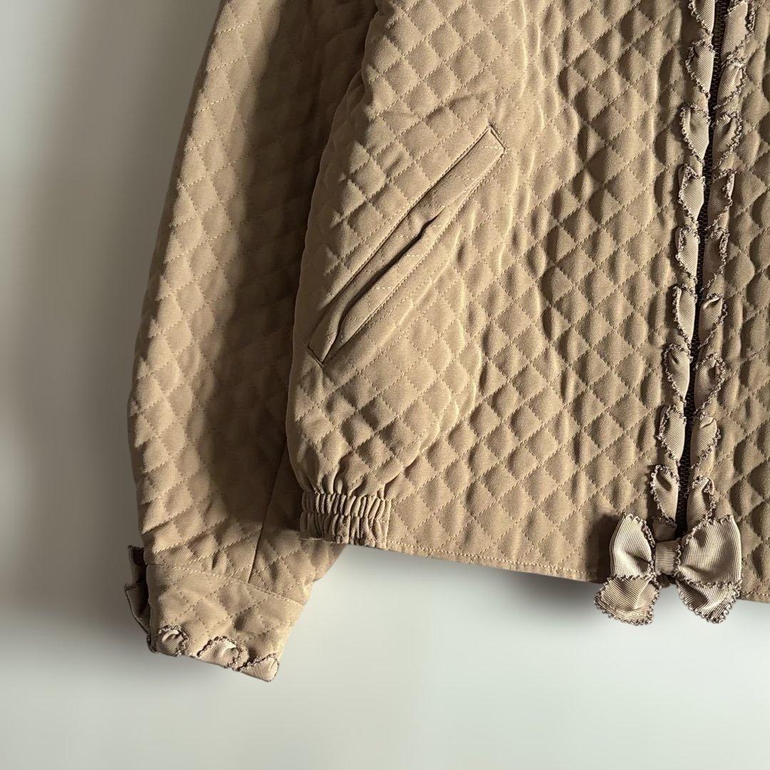 ヴィンテージ カネコイサオ リボン レース キルティング ブルゾン アウター
