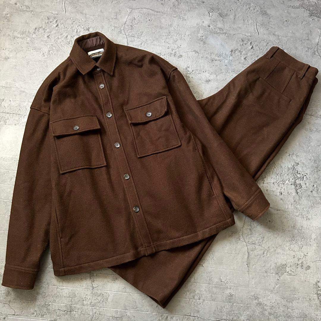 美品 アーバンリサーチ プレミアムウール セットアップ 肉厚 Lサイズ ブラウン