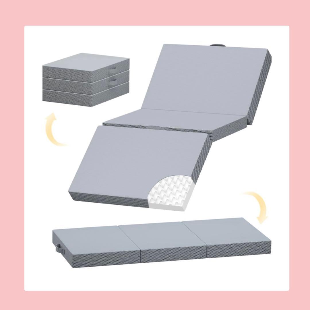 マットレス 折り畳みマットレス セミダブル 三つ折り 8CM コンパクト収納