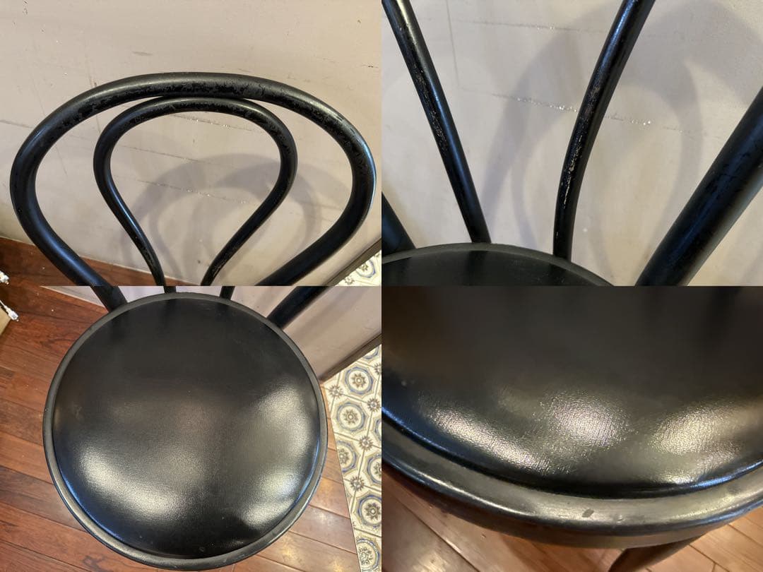 秋田木工 ベントウッドチェア ブラック ビンテージ チェア 椅子 木製 ①