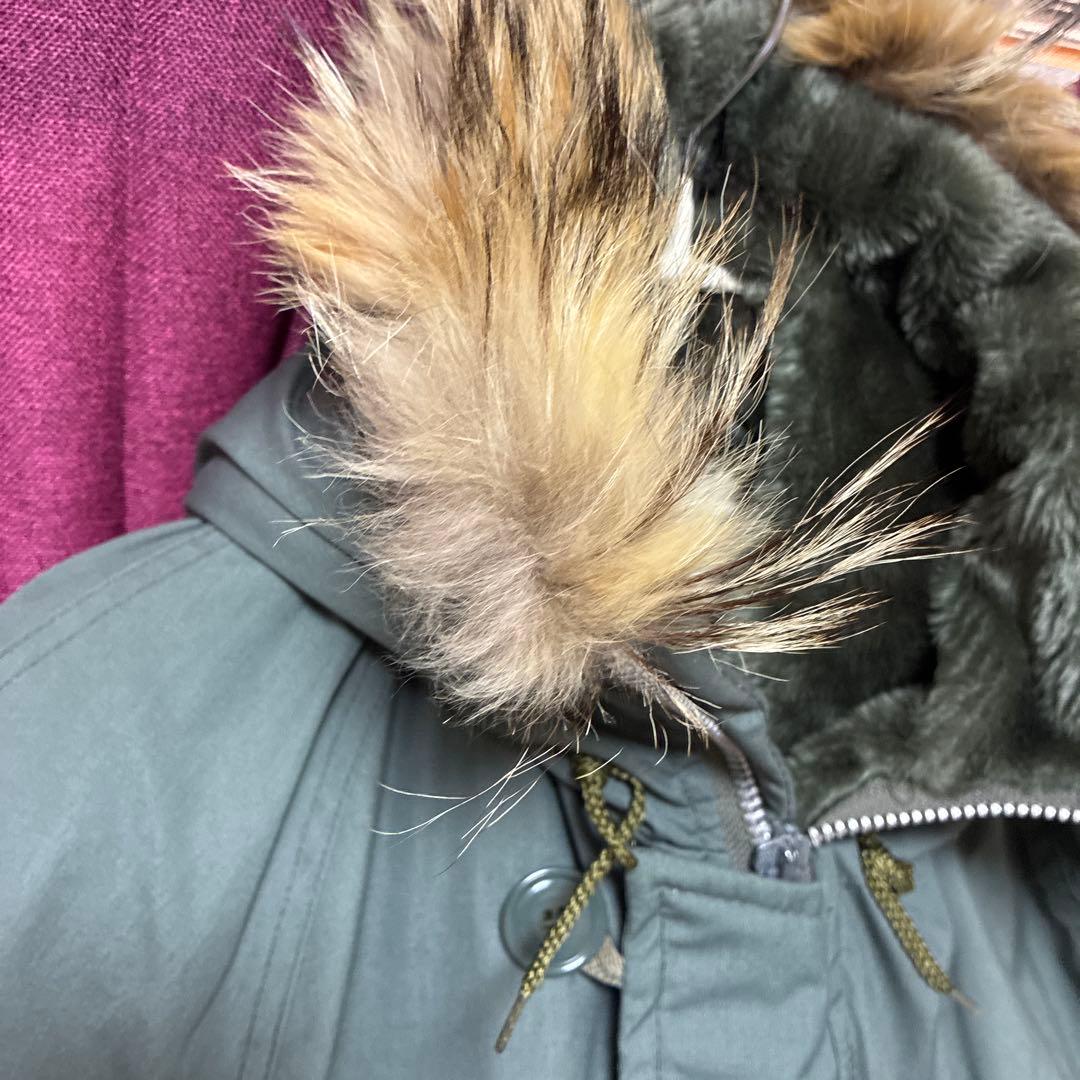 状態良好ヴィンテージリアルファー付きフード ミリタリージャケットN-3B90s