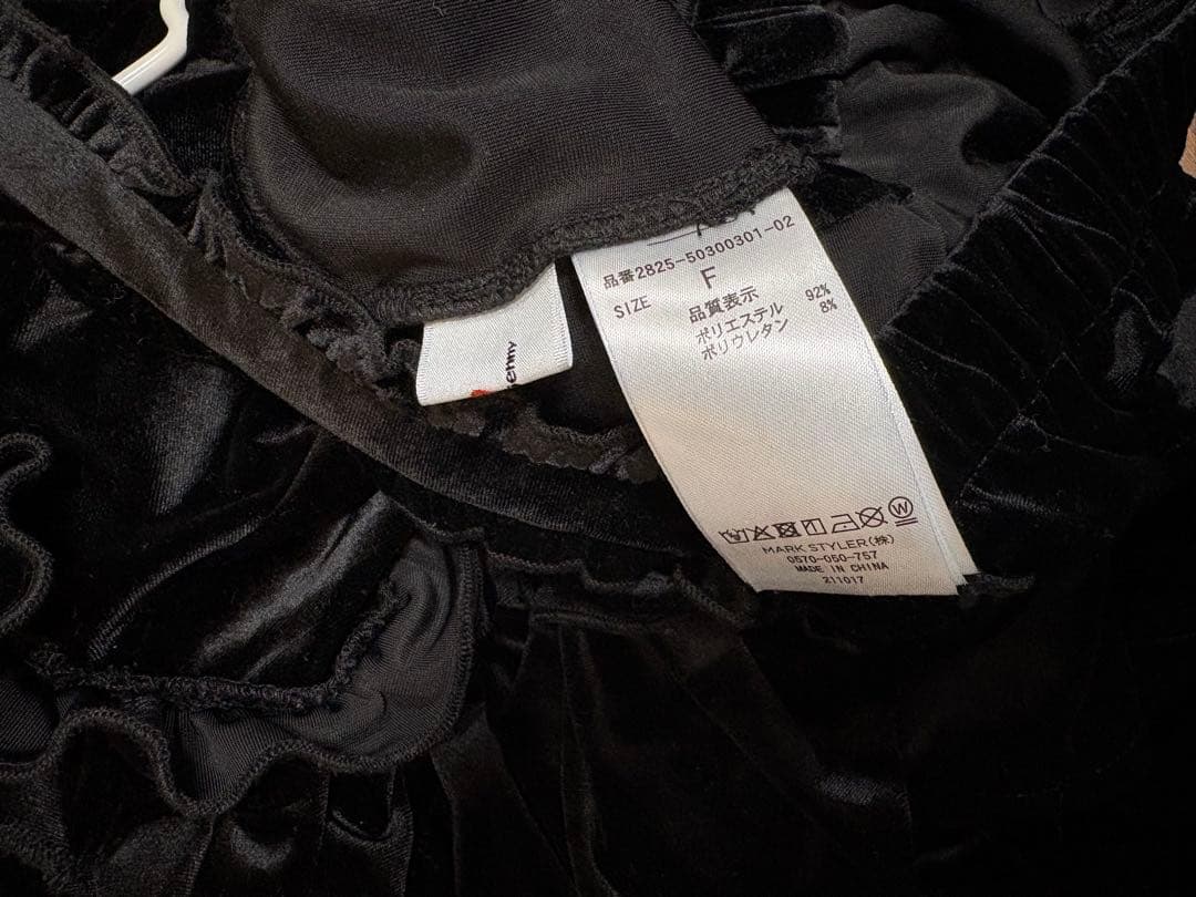 merryjenny コルセットベロアミニワンピース ブラック