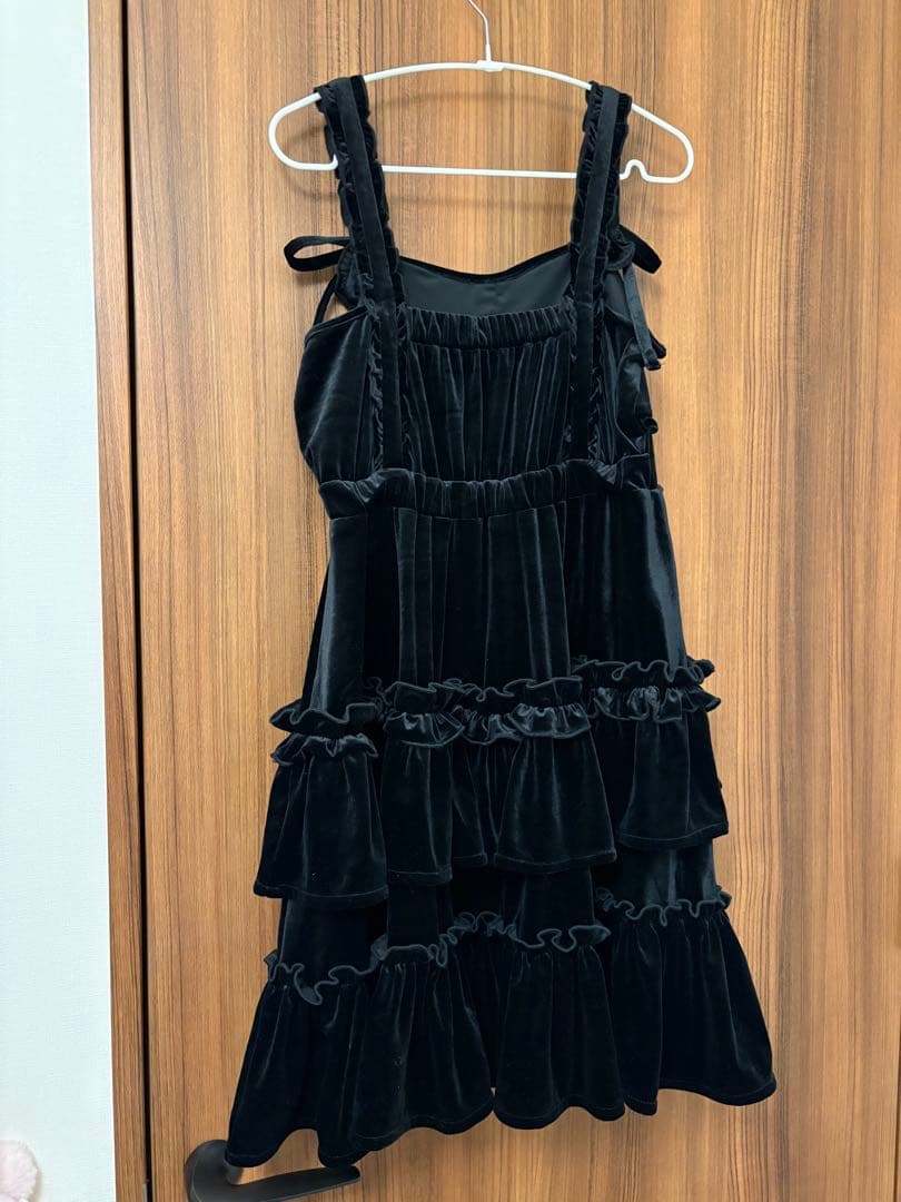 merryjenny コルセットベロアミニワンピース ブラック