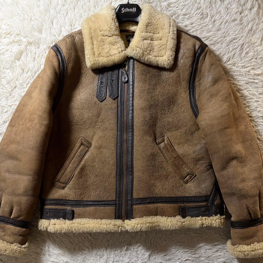 【米国製】schott フライトジャケット　B-3 羊革　ムートン　ボア　42