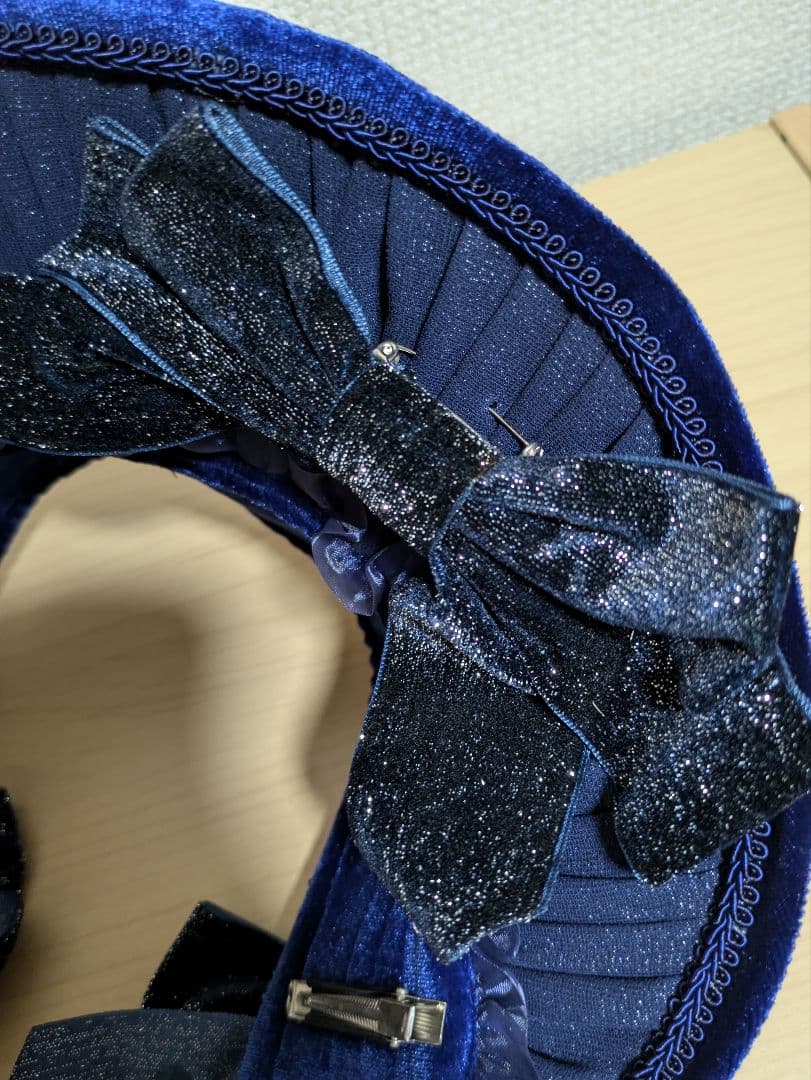 月の満ち欠け　ベルベット刺繍ボンネット/星箱Works