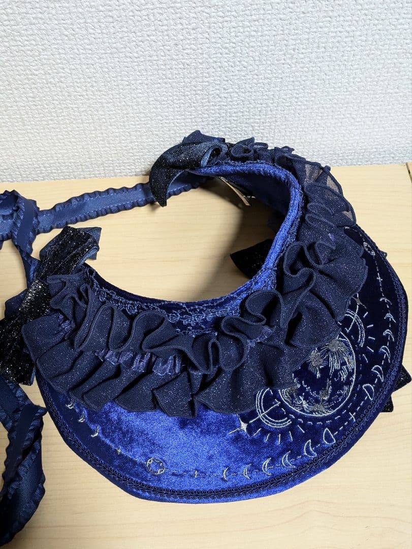 月の満ち欠け　ベルベット刺繍ボンネット/星箱Works