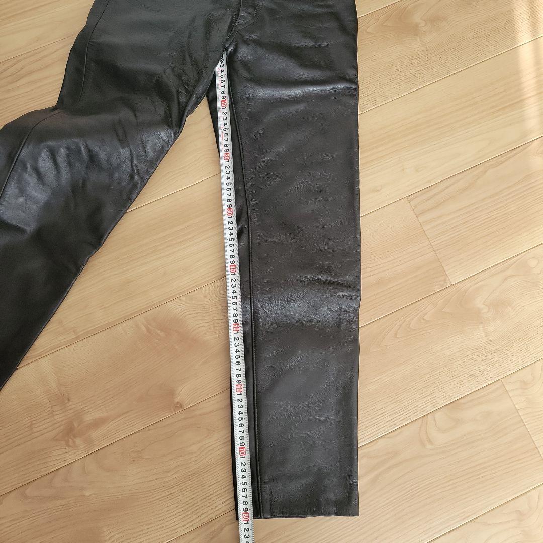 Aero エアロレザー ストレート　革パン 黒