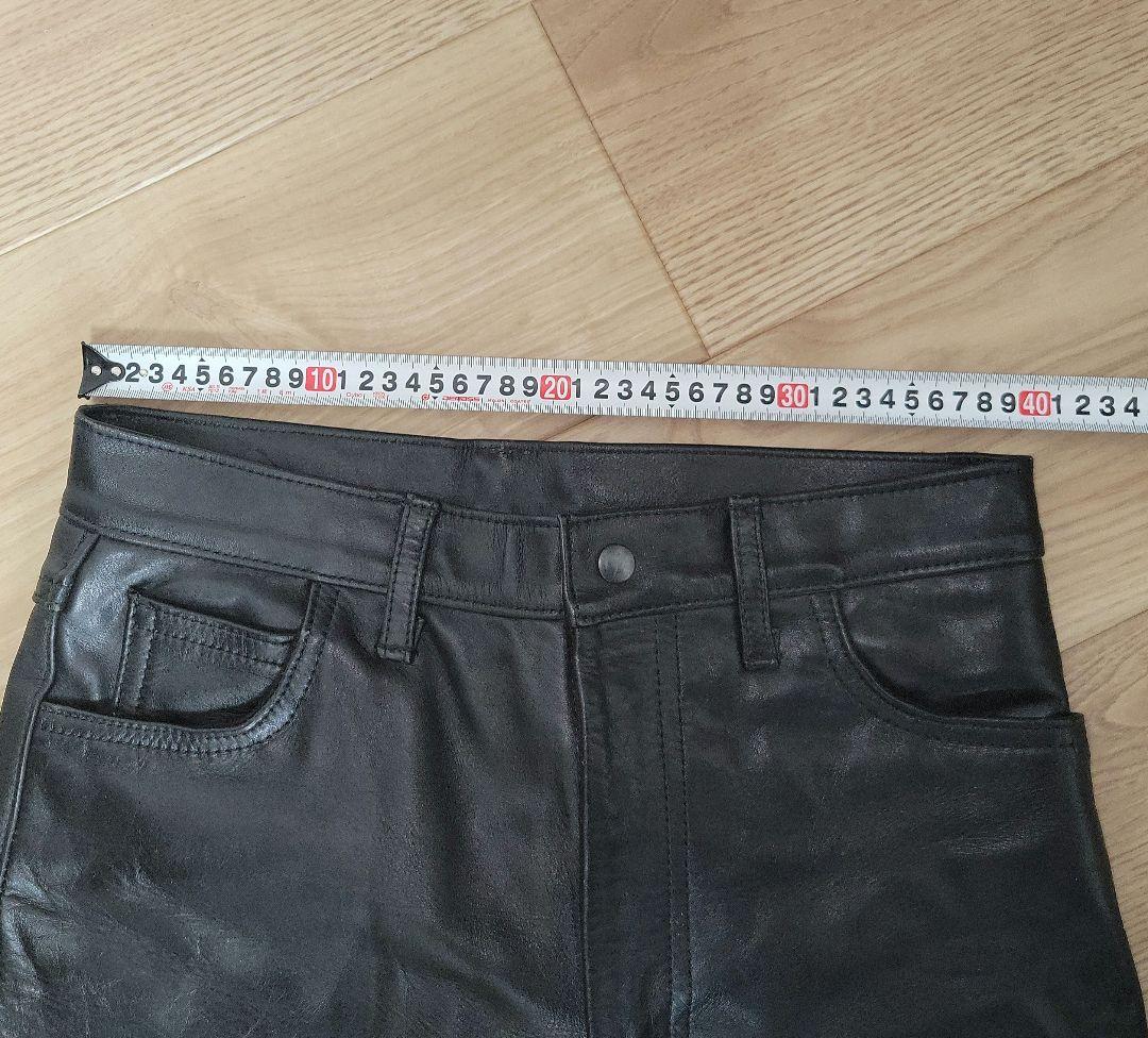 Aero エアロレザー ストレート　革パン 黒