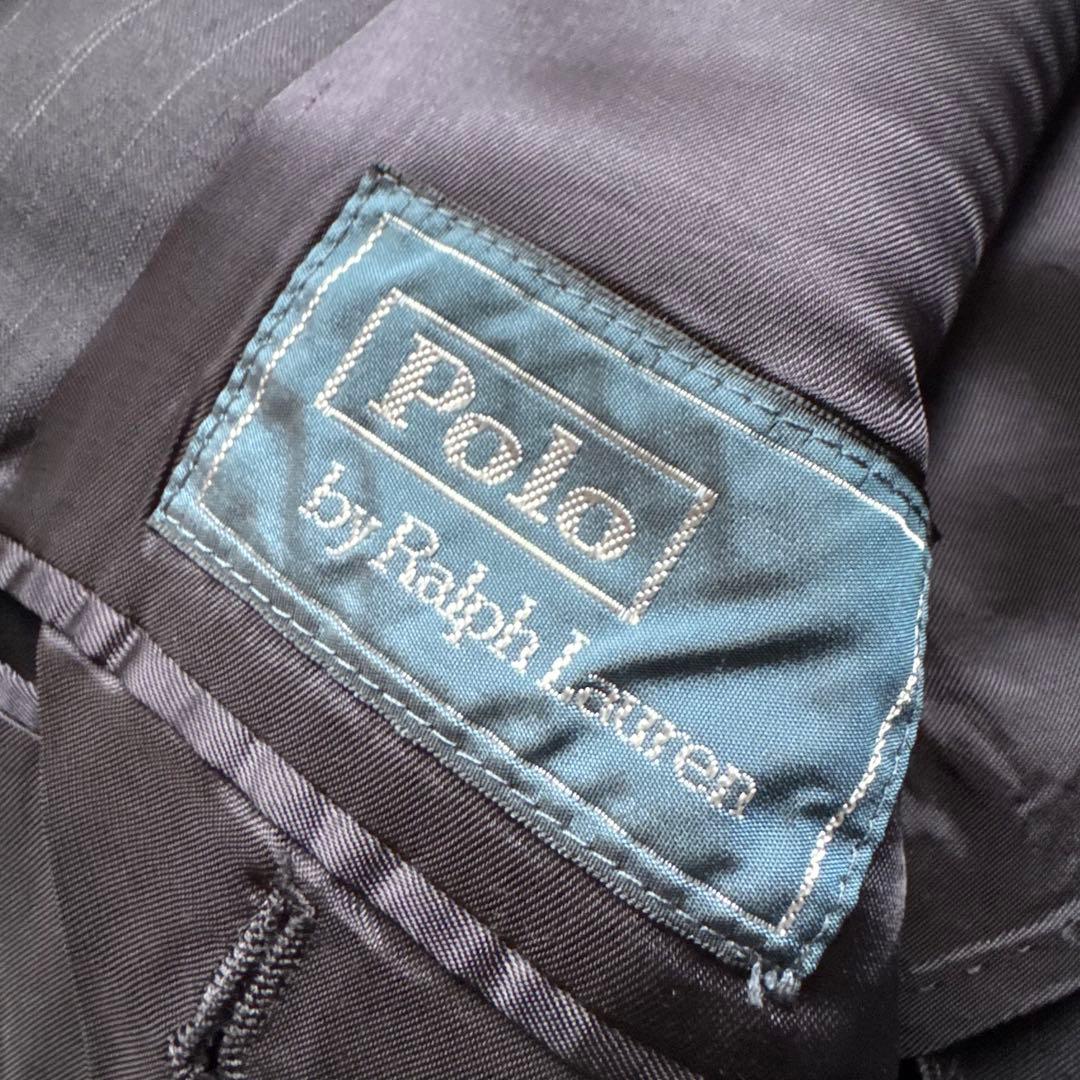 ポロバイラルフローレン　スーツ　セットアップ　ネイビー　ストライプ　イタリア製