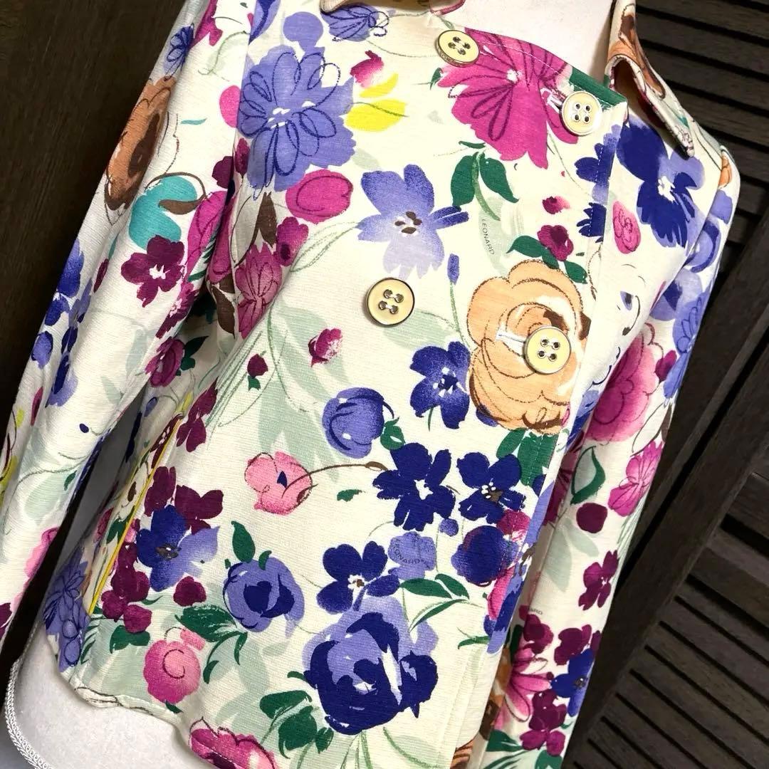 美品　LEONARDレオナール　ジャケット フラワー　花