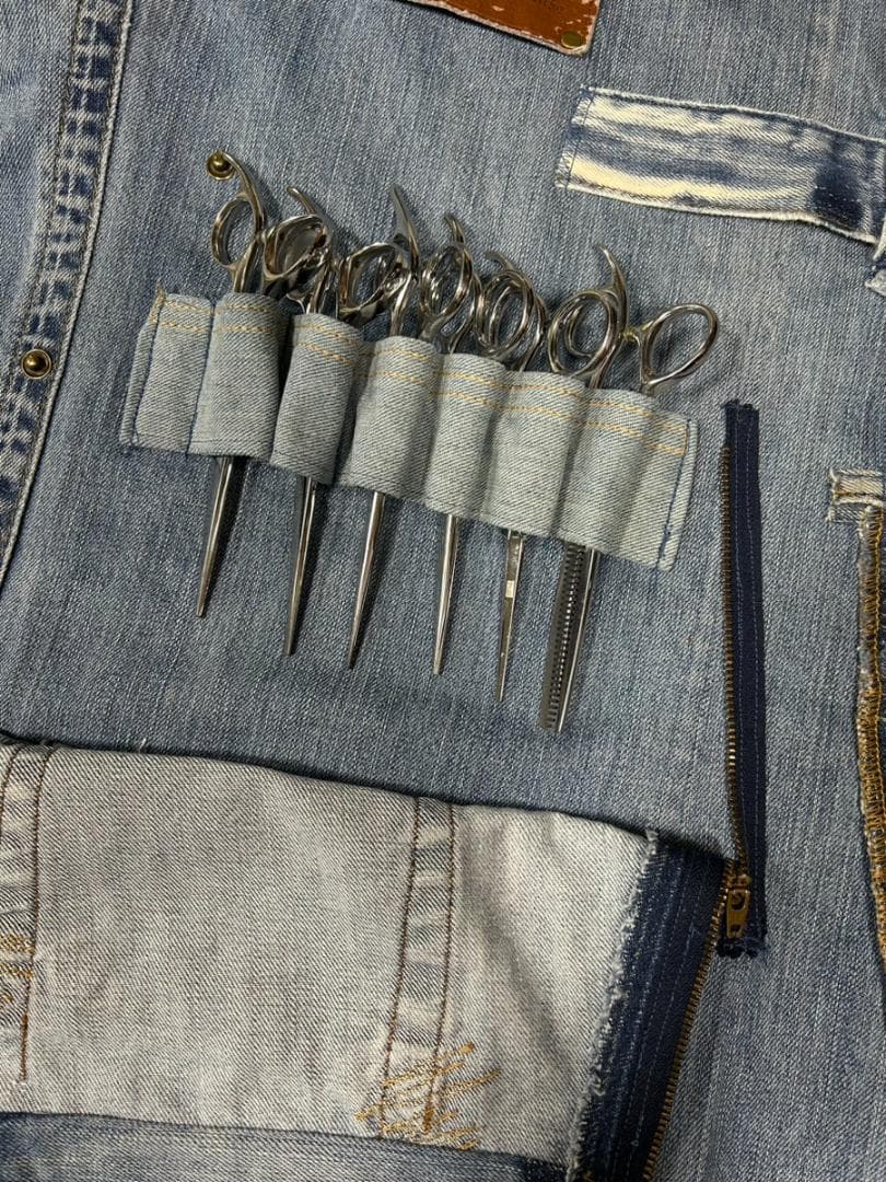 シザーケース シザーバック　美容師　トリマー　ハンドメイド 　カフェエプロン