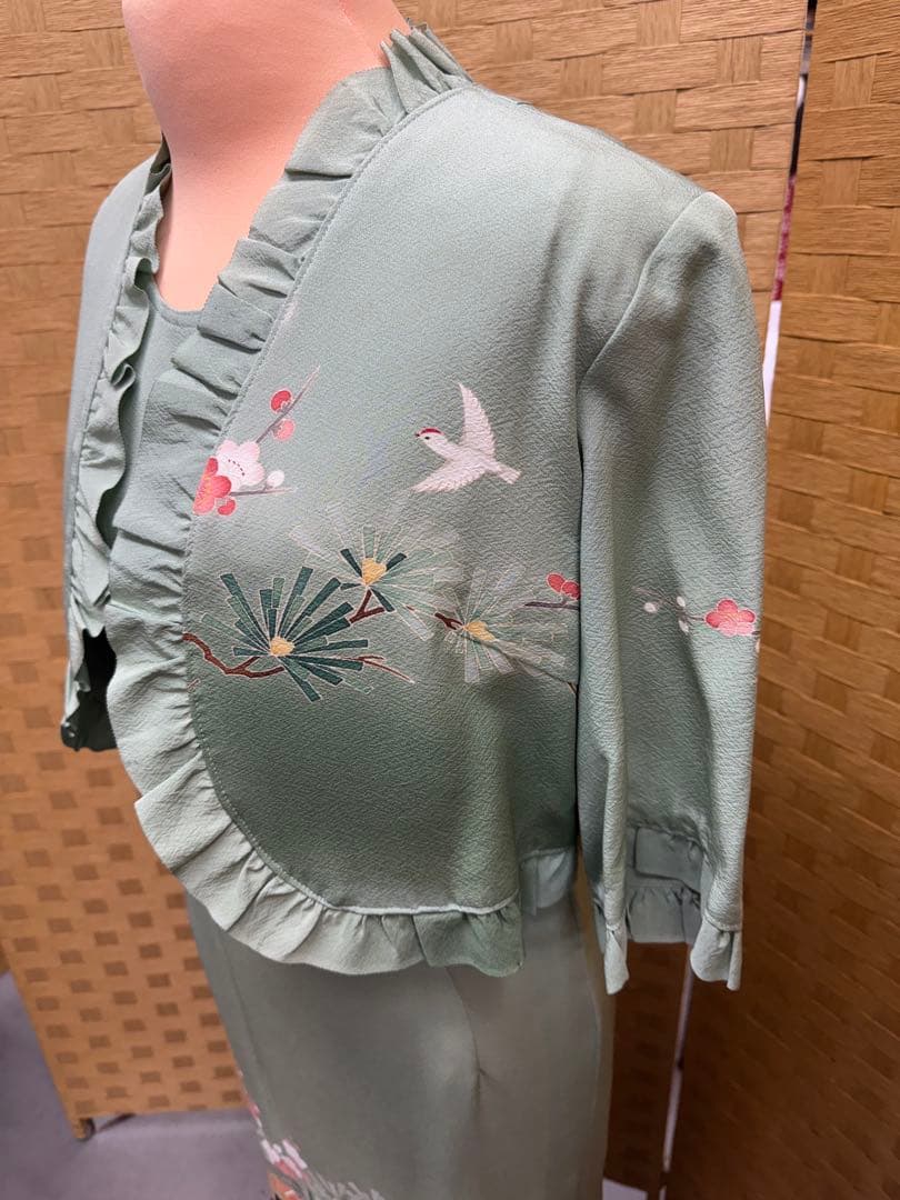 新品未使用品　訪問着　リメイク　ワンピース　ボレロ　ジャケット　3点セット