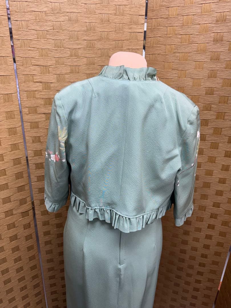 新品未使用品　訪問着　リメイク　ワンピース　ボレロ　ジャケット　3点セット