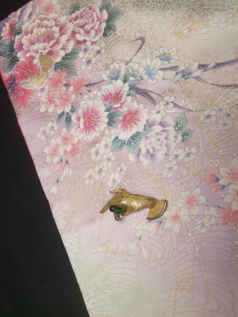 くすみパステル/唐草とブーケと蝶々/金彩銀彩/振袖フルセット　ｍ70　成人式