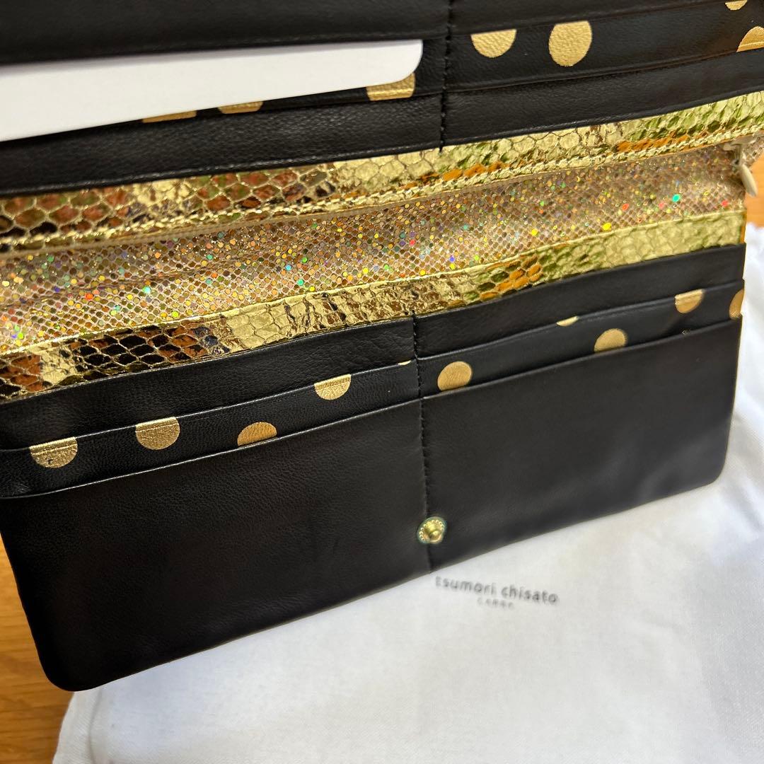 新品tsumori chisato ドット柄長財布ツモリチサト　ブラック