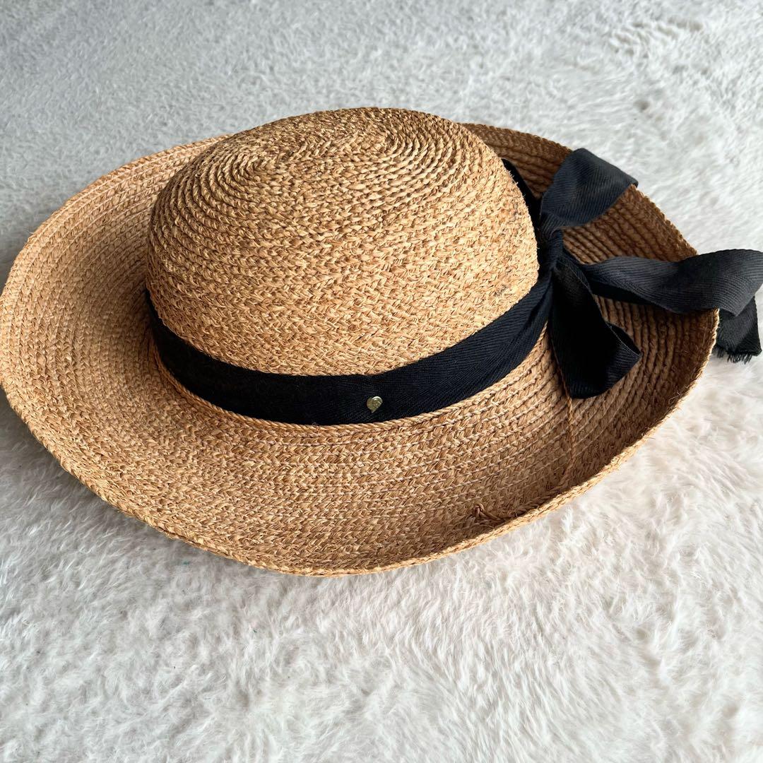 ヘレンカミンスキー ニューポート ラフィアハット 麦わら帽子 リボン