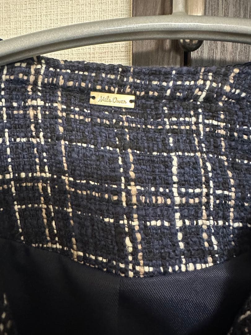 Mila Owen パッチポケット金ボタンツイードジャケット