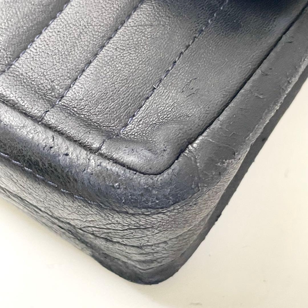 ららシャネル　マドモワゼル　ラムスキン　ターンロック　チェーンショルダー