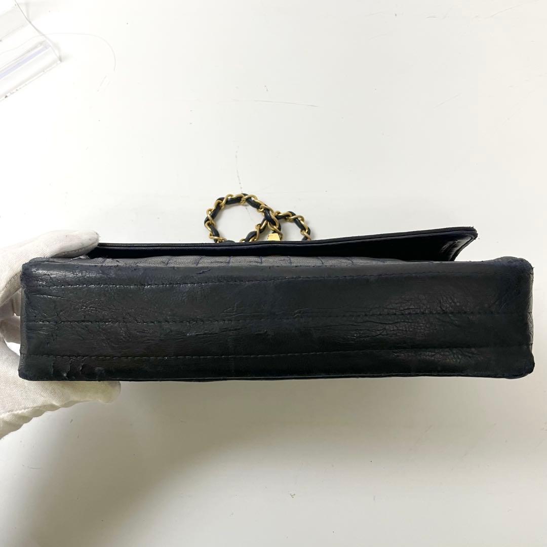 ららシャネル　マドモワゼル　ラムスキン　ターンロック　チェーンショルダー