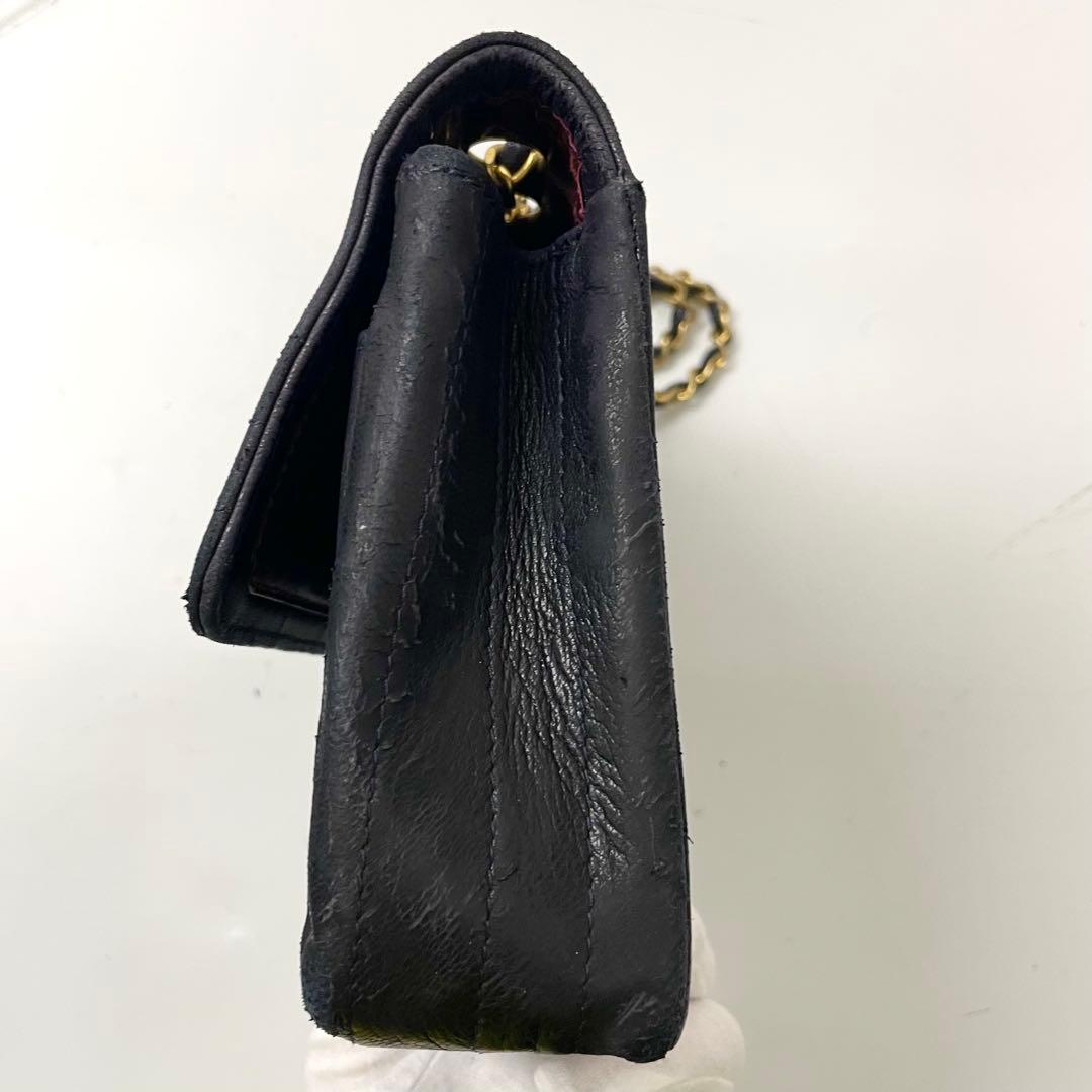 ららシャネル　マドモワゼル　ラムスキン　ターンロック　チェーンショルダー