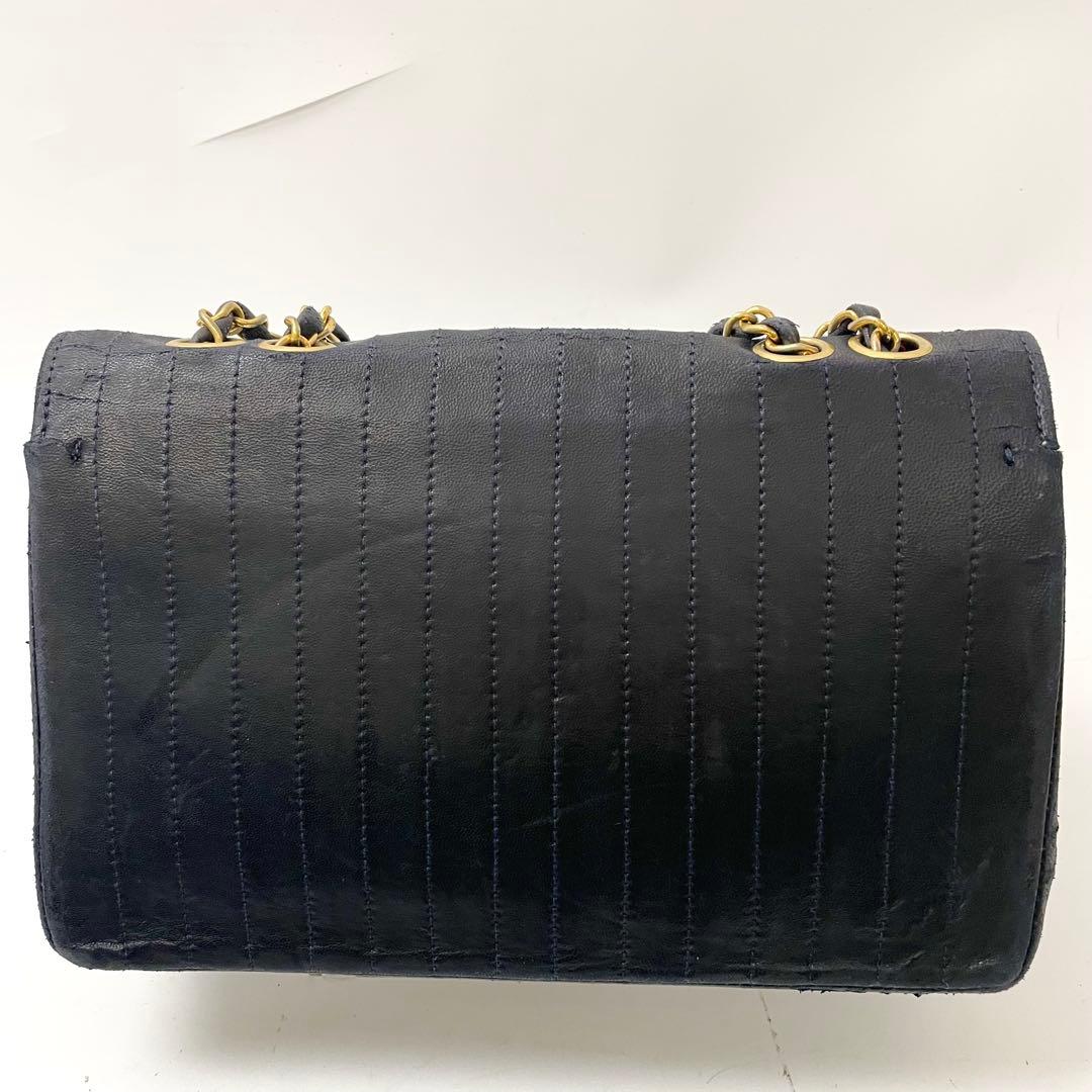 ららシャネル　マドモワゼル　ラムスキン　ターンロック　チェーンショルダー