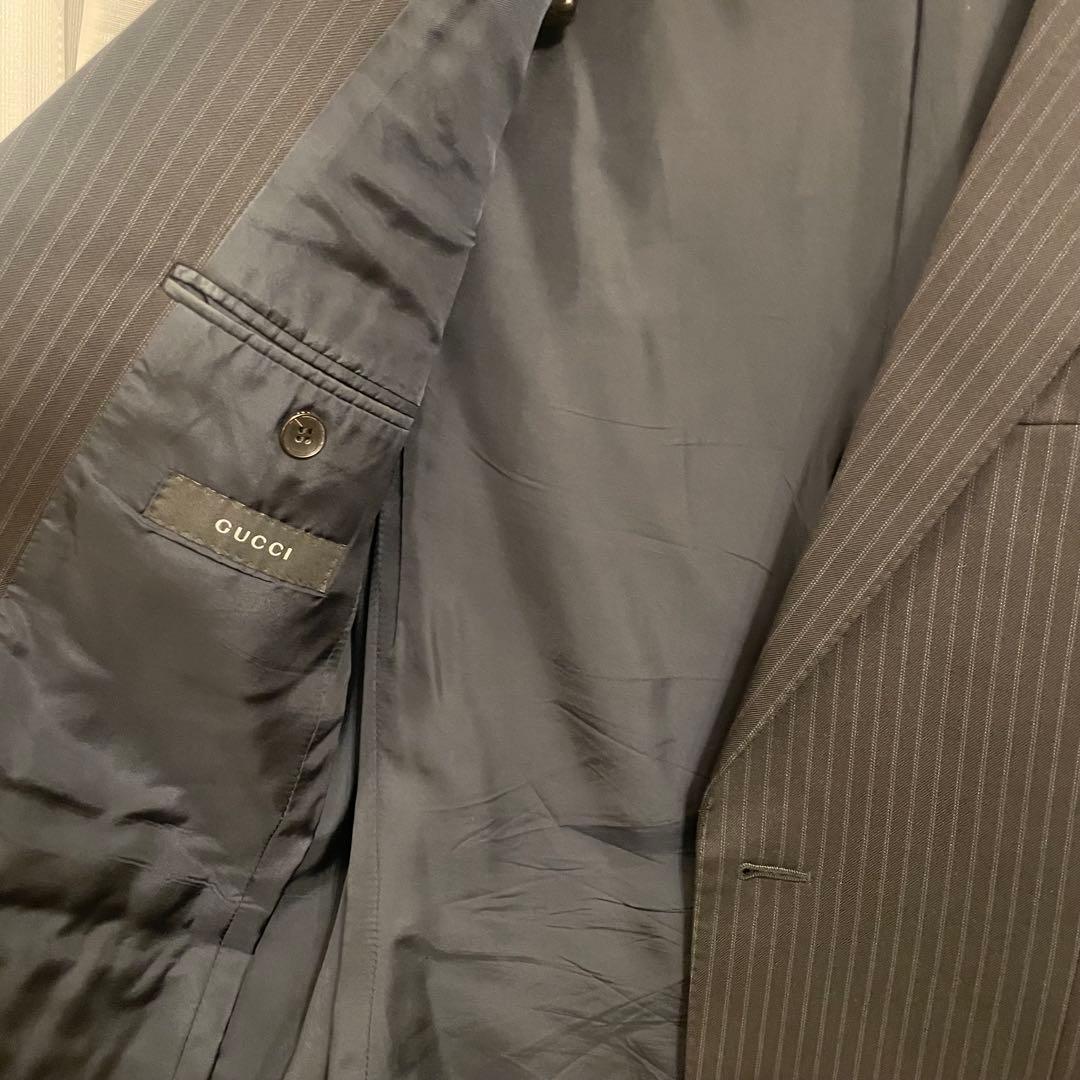 【値段交渉⭕️】GUCCI ストライプ スーツ 46 ブラック【セットアップ】