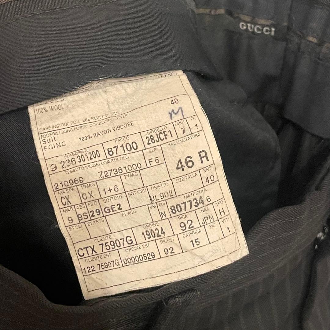 【値段交渉⭕️】GUCCI ストライプ スーツ 46 ブラック【セットアップ】