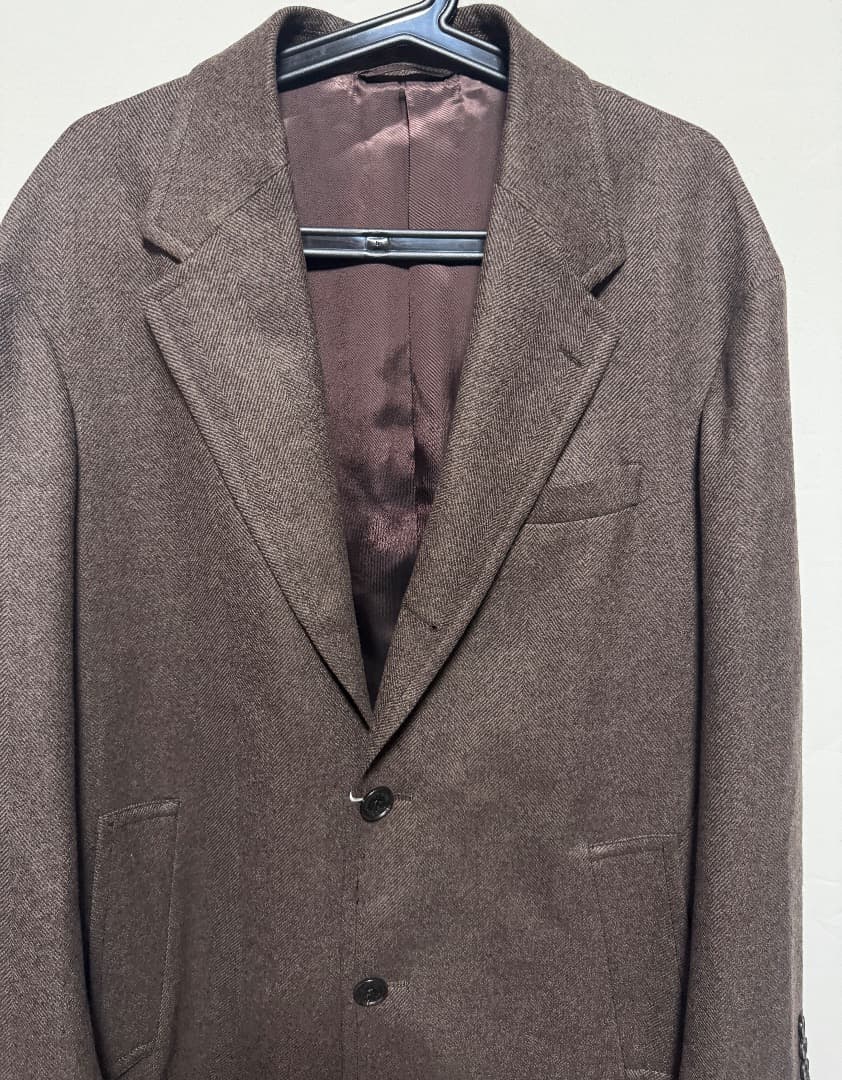 GOOVI ウールカシミヤソフトツイードシングルチェスターコート サイズ2 新作