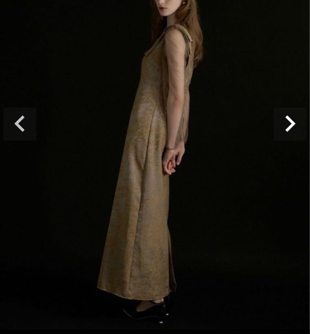 LE’RURE Shoulder ribbon jacquard dress