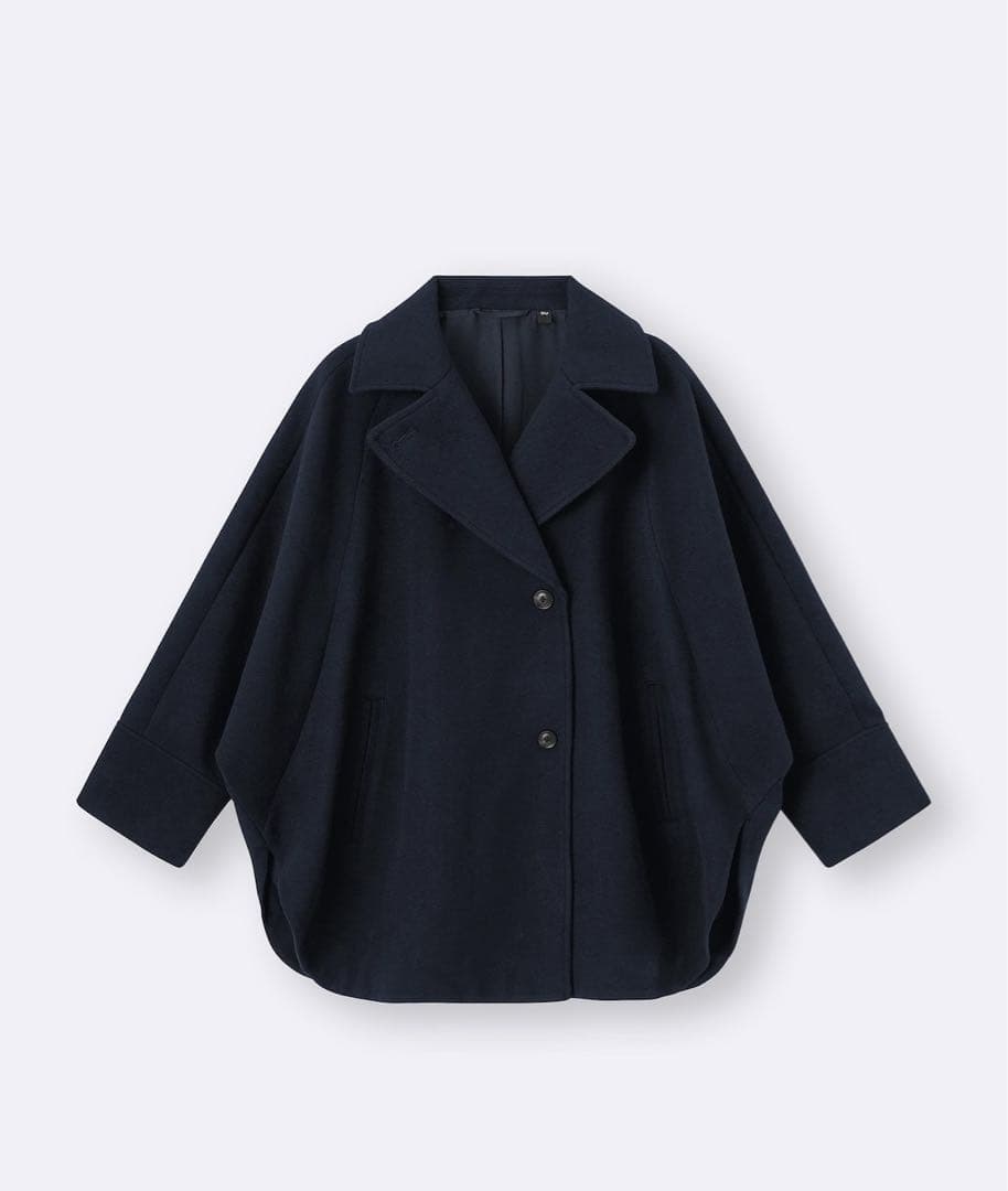 コージーメルトンケープコート　ネイビー　Sサイズ　新品未使用タグ付き　GU