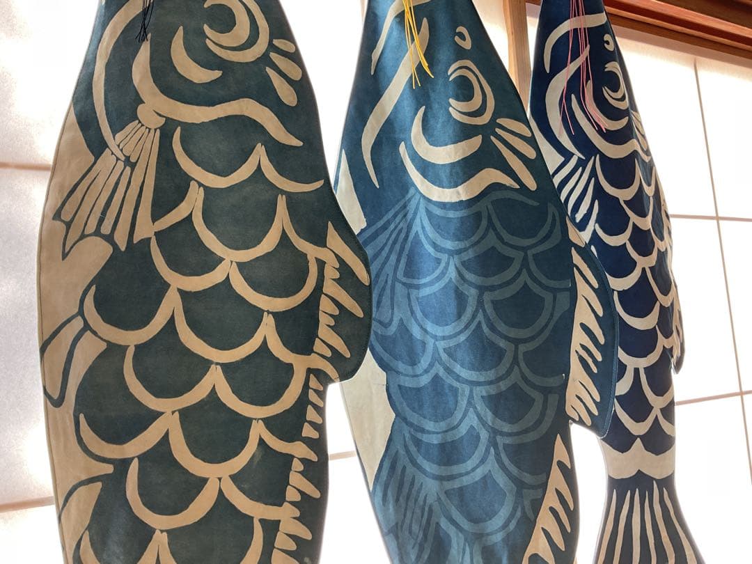 藍染め　鯉のぼり　３体セット　名入れあり　手染め