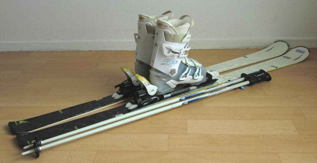 ■■送料無料■ELAN■女性用スキーセット■板158靴25-25.5■メンテ付■