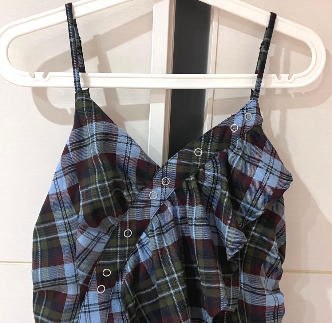 【美品】SLY ASYMMETRY HEM CAMI ロングワンピース チェック