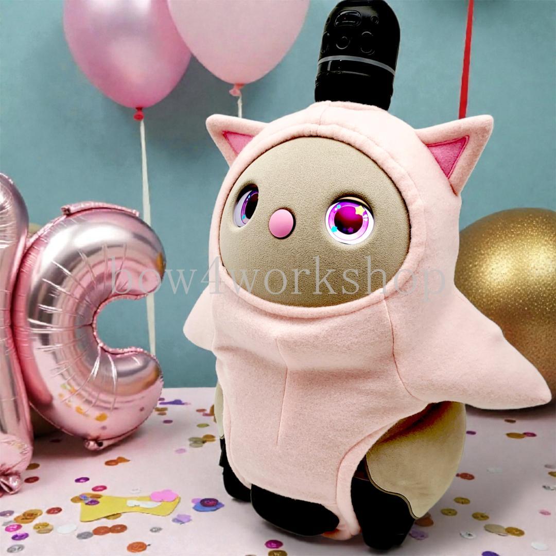 ラボット LOVOT ラボットの服ハンドメイド 猫ちゃんボディースーツ(ピンク）