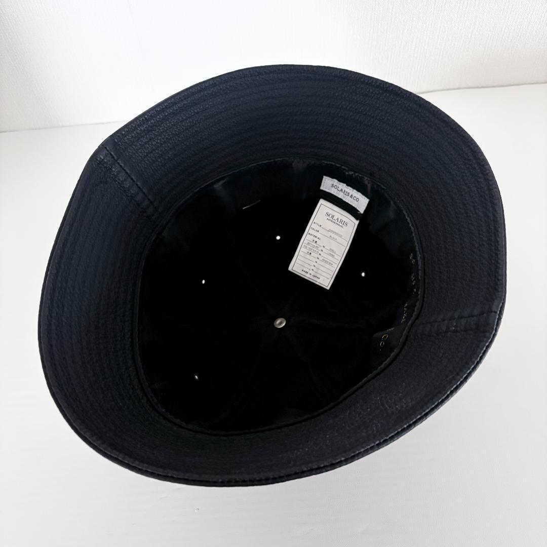 極美品『WAGAMAMA別注 ソラリス』仔牛革 シボ レザー ハット 59サイズ