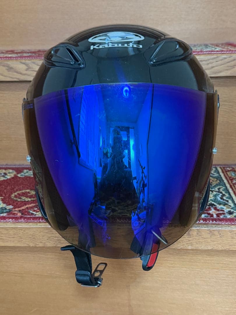 ②KABUTO guard II ジェットヘルメット ブラック/ブルーシールド