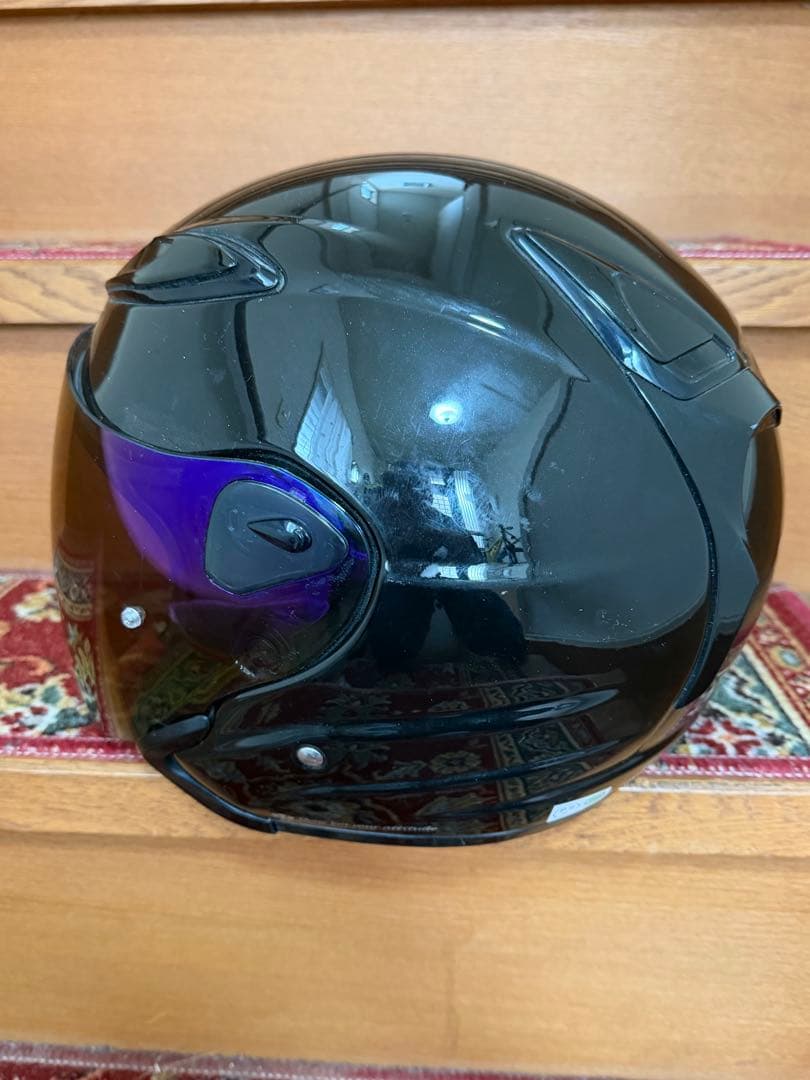 ②KABUTO guard II ジェットヘルメット ブラック/ブルーシールド