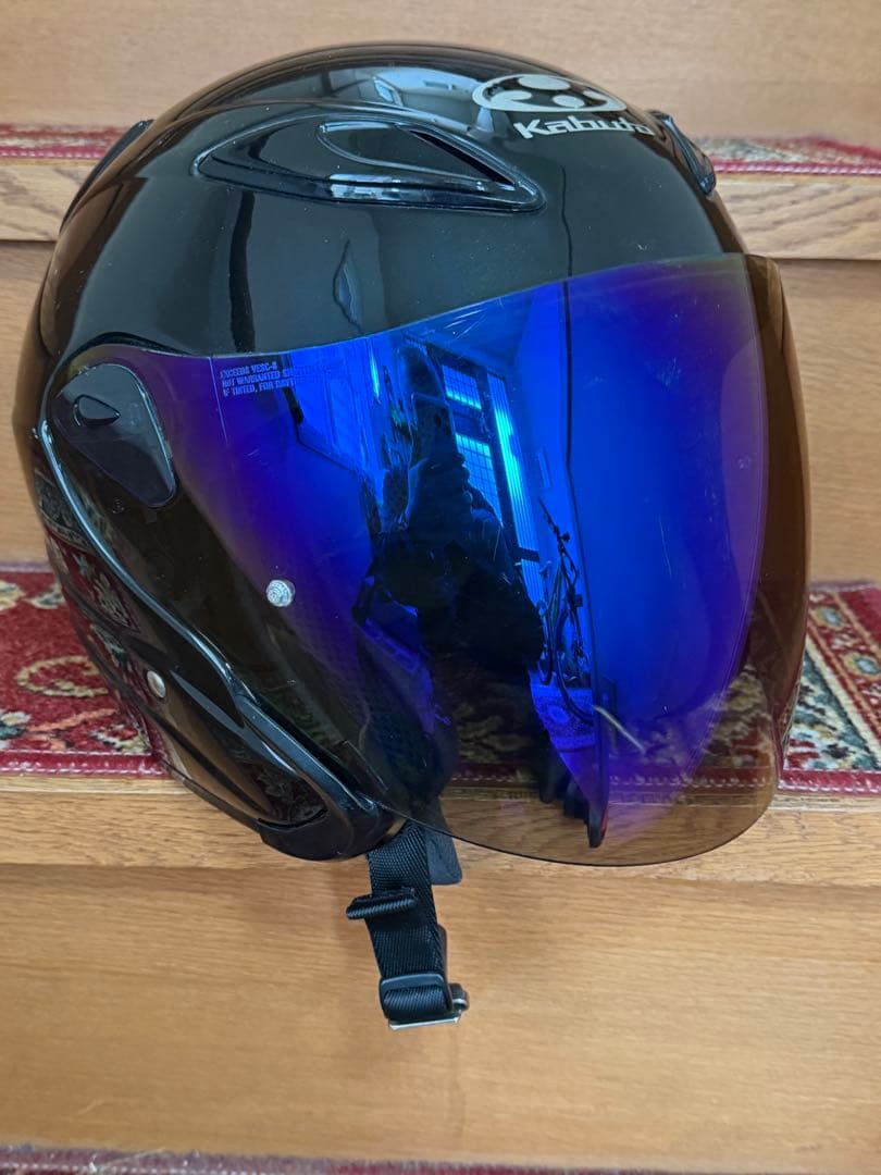 ②KABUTO guard II ジェットヘルメット ブラック/ブルーシールド