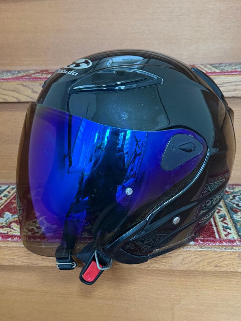 ②KABUTO guard II ジェットヘルメット ブラック/ブルーシールド