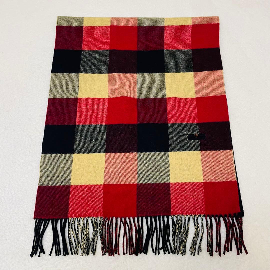 ヴィヴィアンウエストウッド マフラー オーブボタン リバーシブル チェック 黒