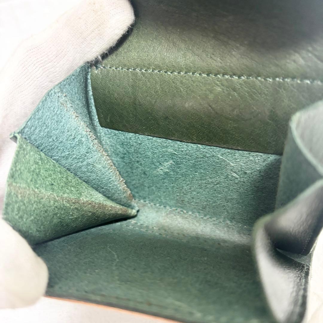 【美品】ビアベリー 財布　ハッチバック　グリーン　コンパクト　二つ折り