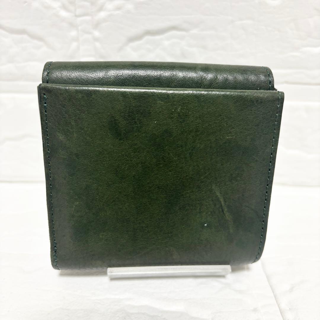 【美品】ビアベリー 財布　ハッチバック　グリーン　コンパクト　二つ折り