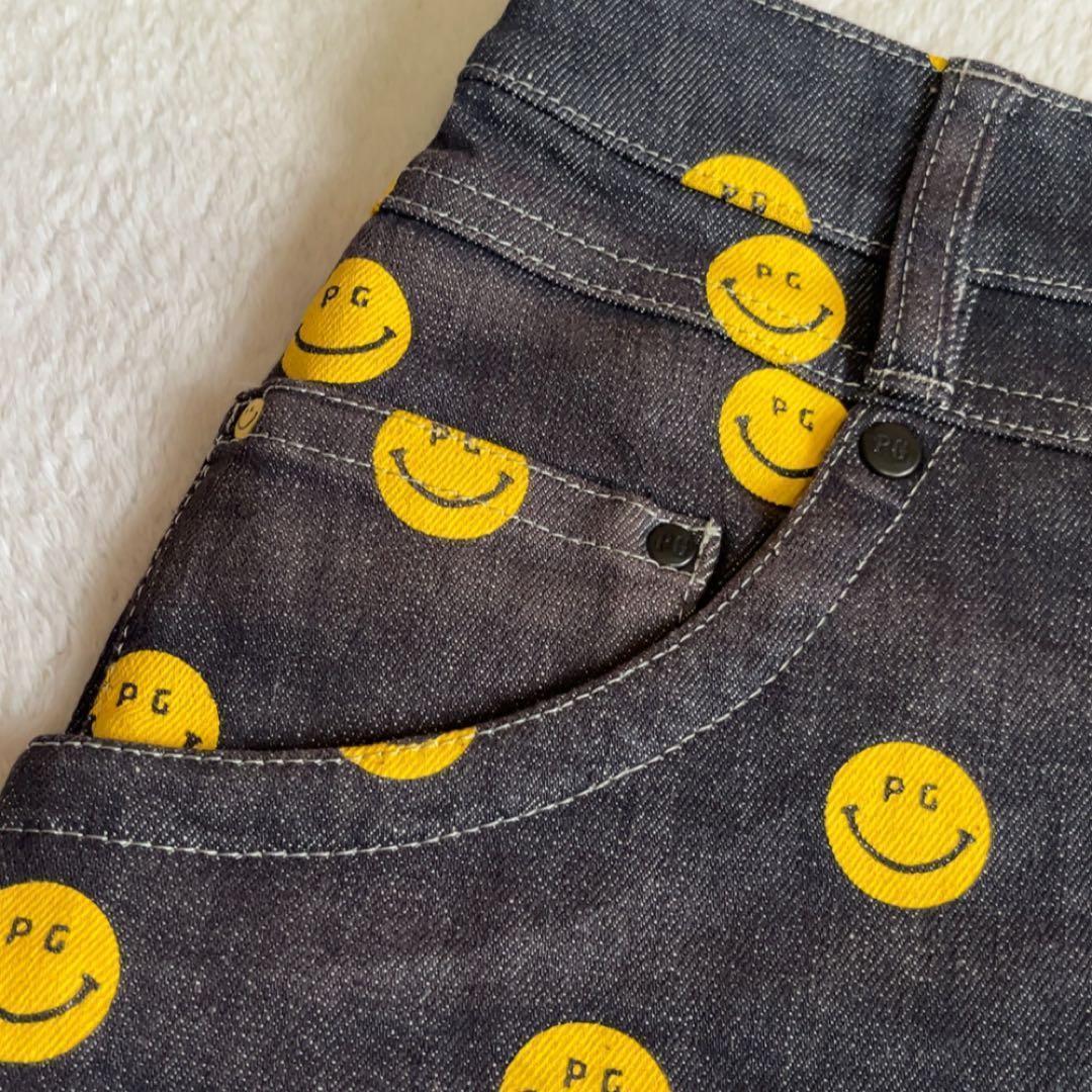 美品　パーリーゲイツ　セットアップ　にこ　スマイル　パーカー　スカート　デニム