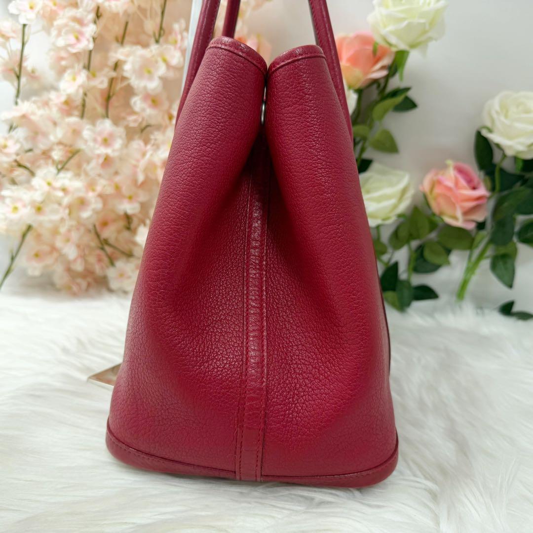 【美品】HERMES ガーデンパーティPM ルージュピマン ネゴンダ □Q 刻印