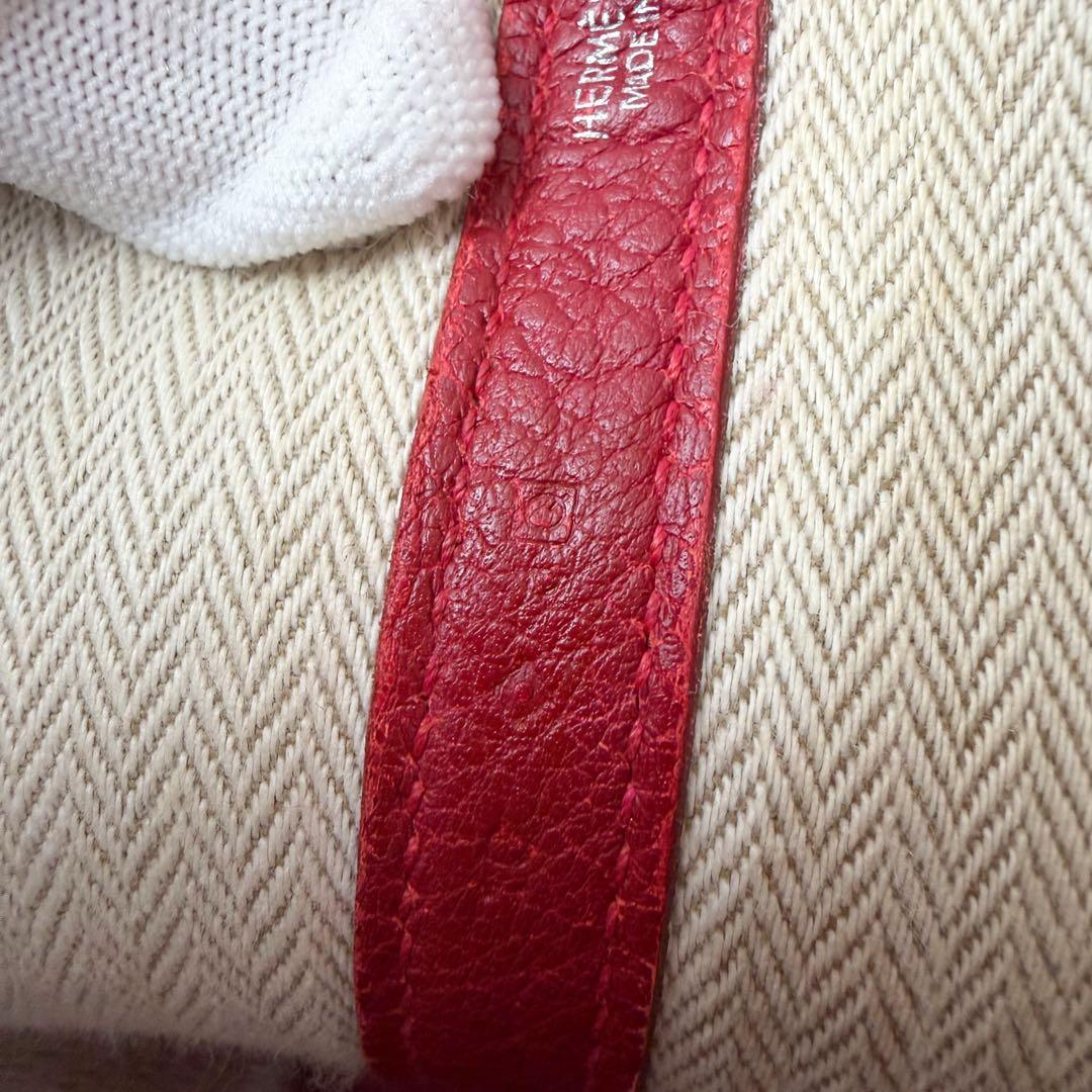 【美品】HERMES ガーデンパーティPM ルージュピマン ネゴンダ □Q 刻印