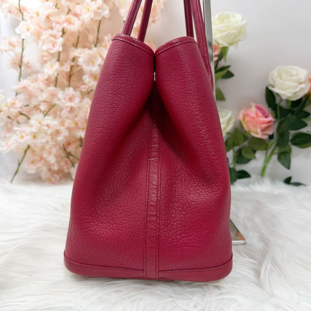 【美品】HERMES ガーデンパーティPM ルージュピマン ネゴンダ □Q 刻印