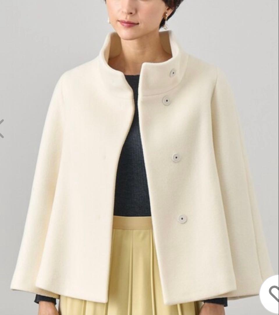 アナイ ANAYI ウールビーバー ショートコート オフホワイト 38(9号)