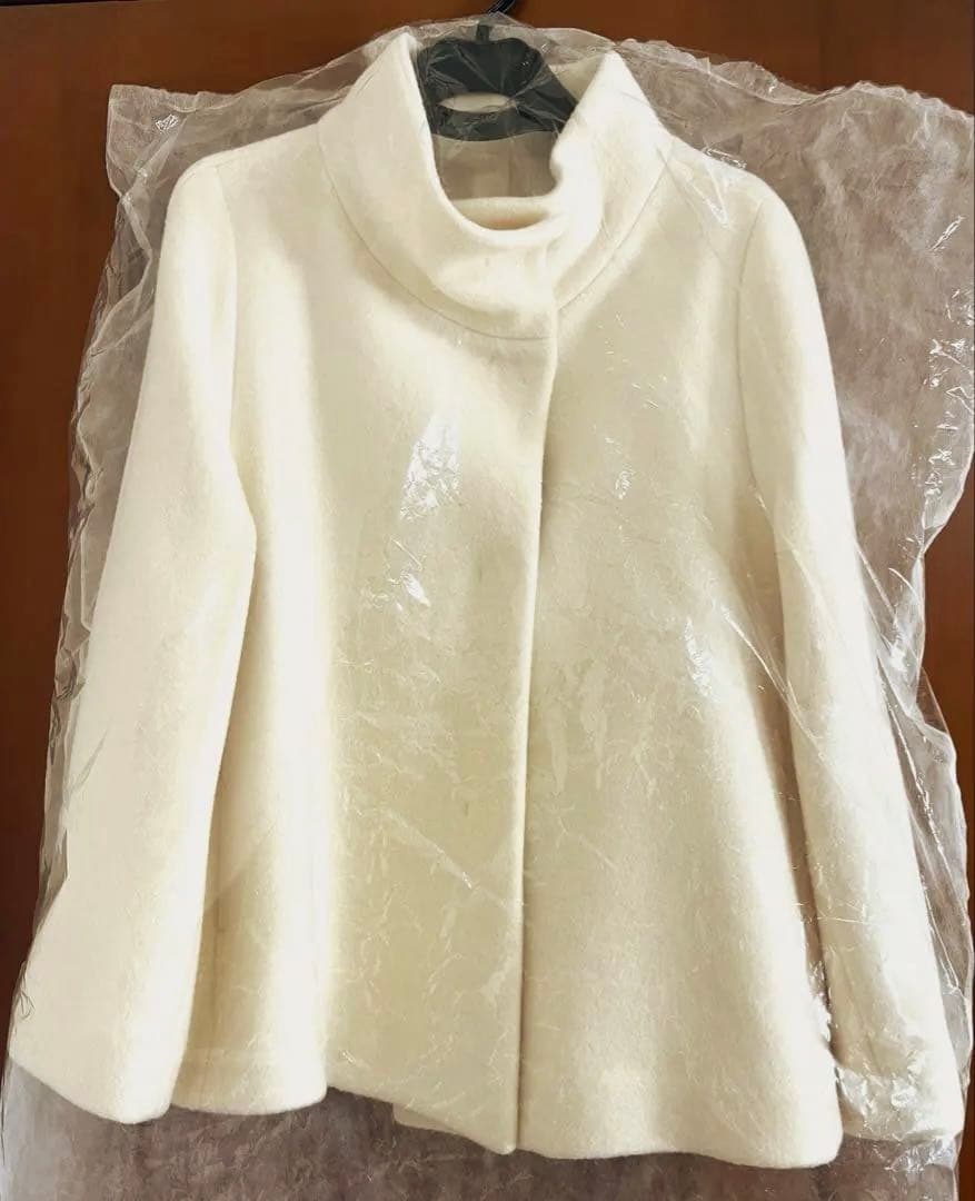 アナイ ANAYI ウールビーバー ショートコート オフホワイト 38(9号)