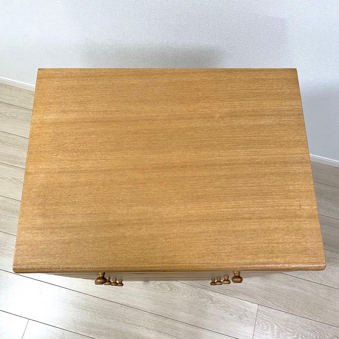 ち06【美品】起立木工 天然木タモ材 チェスト 5段 国産家具 収納タンス