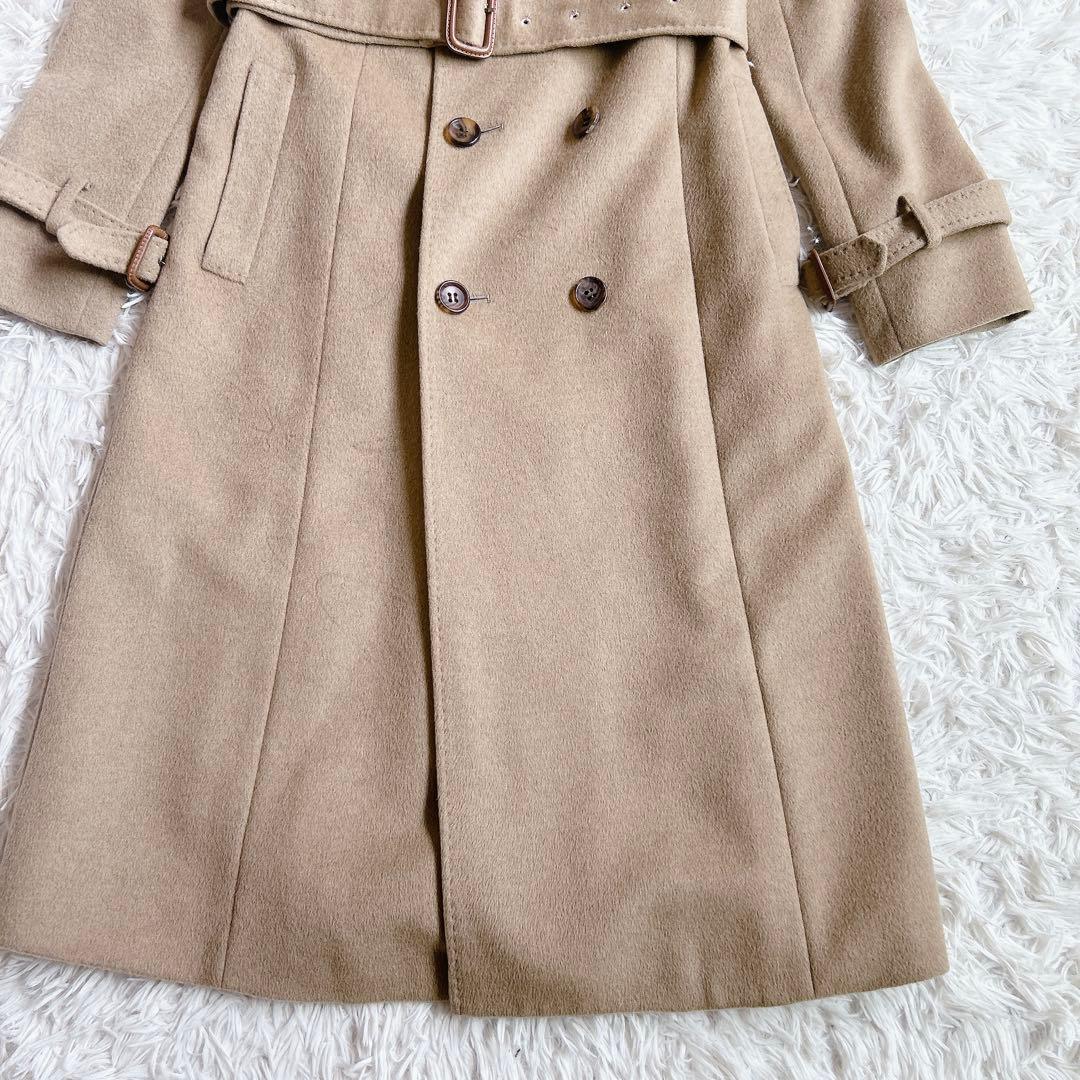 美品 アナイ カシミヤ100% ダブル トレンチコート ロング丈 36 キャメル